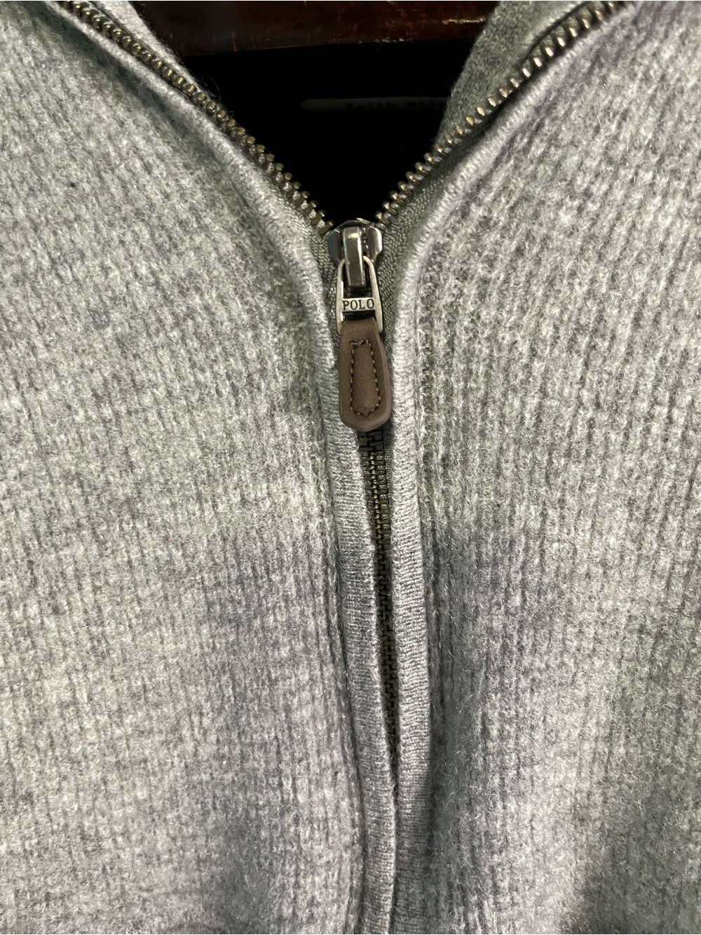 Polo Ralph Lauren 100% Cashmere Zip Hoodie Sweater Gray Women’s - Picture 3 of 7